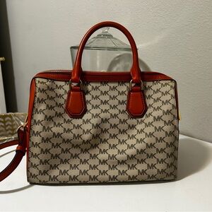Michael Kors Signature Brown and orange Satchel